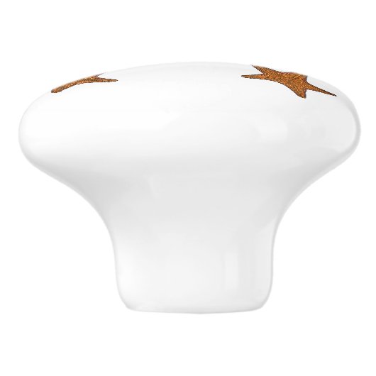 Afbeelding van de cartoon van de Starfish Keramische Knop (Zijkant)