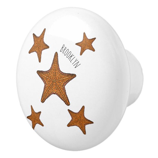 Afbeelding van de cartoon van de Starfish Keramische Knop (Rechts)