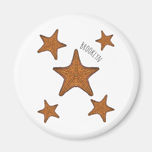 Afbeelding van de cartoon van de Starfish Magneet (Voorkant)