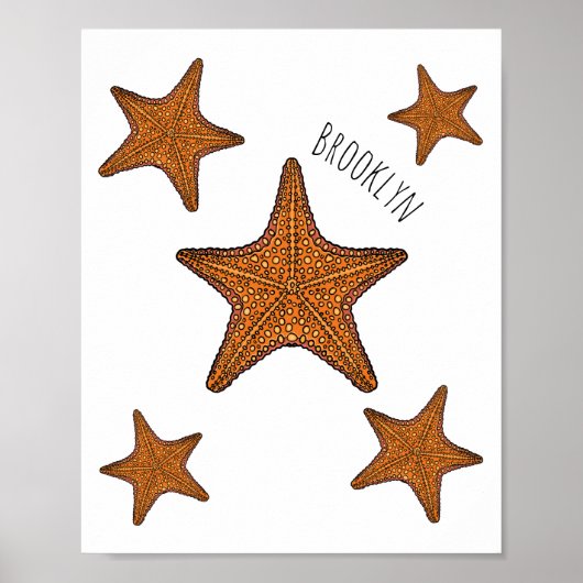 Afbeelding van de cartoon van de Starfish Poster (Voorkant)