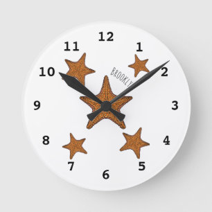 Afbeelding van de cartoon van de Starfish Ronde Klok