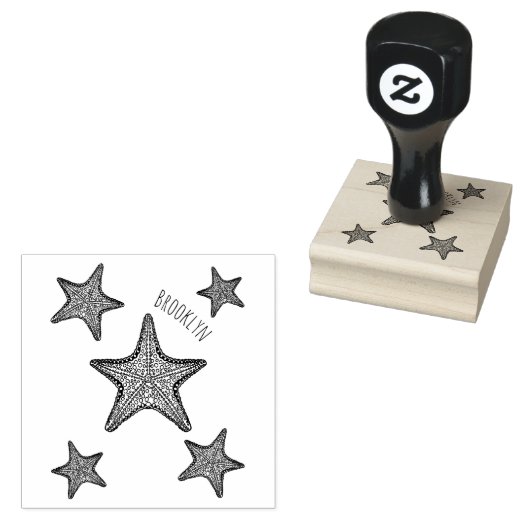Afbeelding van de cartoon van de Starfish Rubberstempel (Gestempeld)