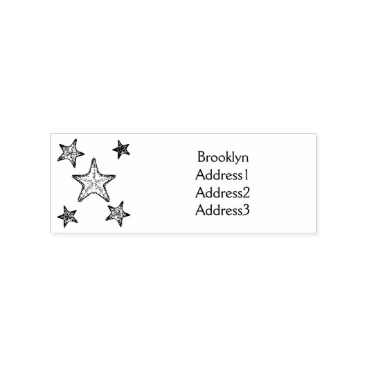 Afbeelding van de cartoon van de Starfish Rubberstempel (Afrduk)