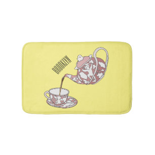 Afbeelding van de cartoon van de teacup-set badmat