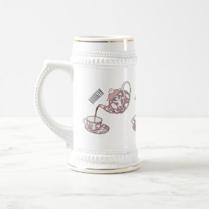 Afbeelding van de cartoon van de teacup-set bierpul