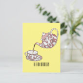 Afbeelding van de cartoon van de teacup-set briefkaart (Staand voorkant)