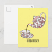 Afbeelding van de cartoon van de teacup-set briefkaart (Voorkant / Achterkant)