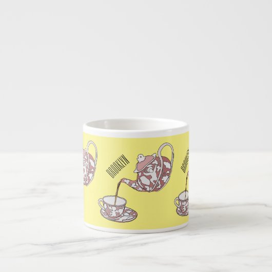 Afbeelding van de cartoon van de teacup-set espresso kop (Voorkant)