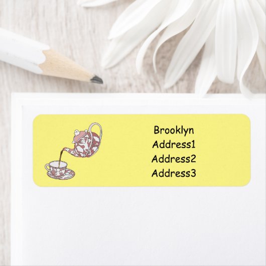 Afbeelding van de cartoon van de teacup-set etiket (Insitu)
