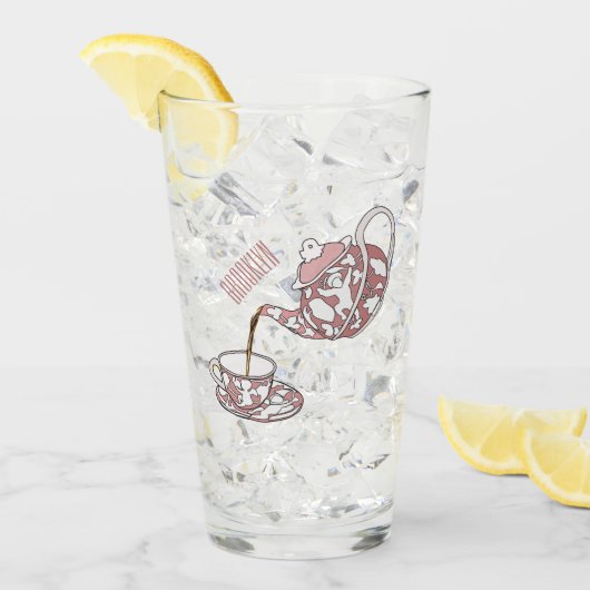 Afbeelding van de cartoon van de teacup-set glas (Voorkant ijs)