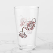 Afbeelding van de cartoon van de teacup-set glas (Voorkant)