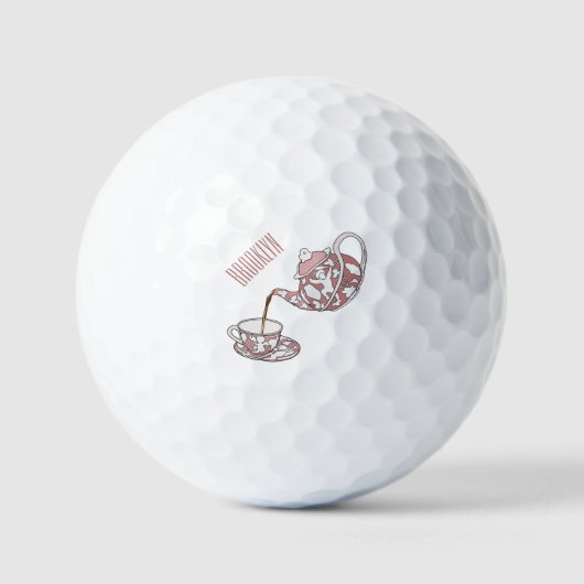 Afbeelding van de cartoon van de teacup-set golfballen (Voorkant)