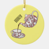 Afbeelding van de cartoon van de teacup-set keramisch ornament (Voorkant)