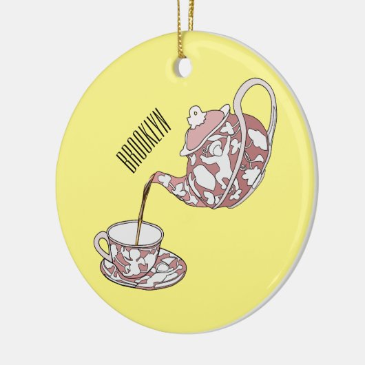 Afbeelding van de cartoon van de teacup-set keramisch ornament (Links)