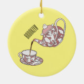 Afbeelding van de cartoon van de teacup-set keramisch ornament (Achterkant)