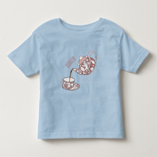 Afbeelding van de cartoon van de teacup-set kinder shirts (Voorkant)
