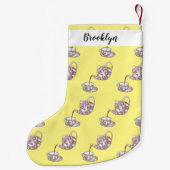 Afbeelding van de cartoon van de teacup-set kleine kerstsok (Achterkant)