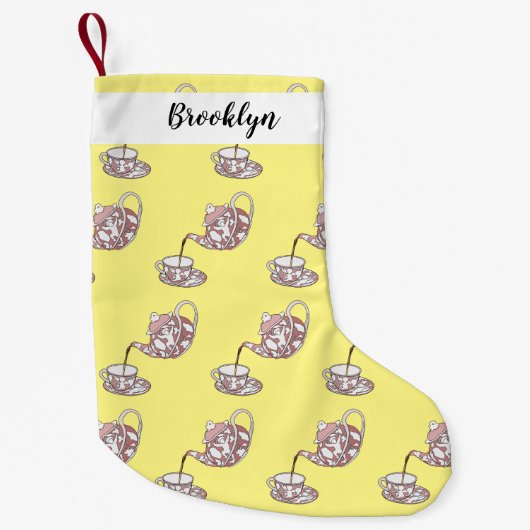 Afbeelding van de cartoon van de teacup-set kleine kerstsok (Voorkant)