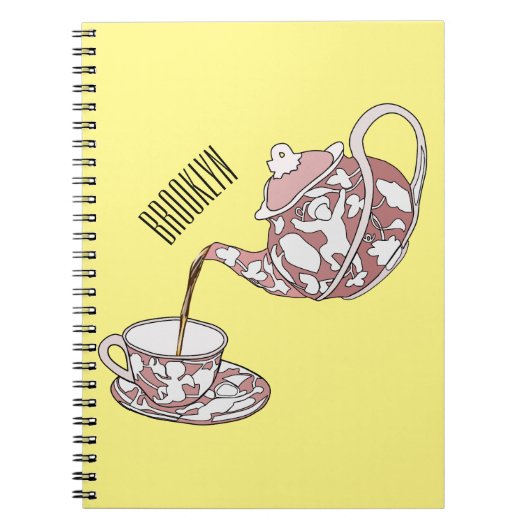 Afbeelding van de cartoon van de teacup-set notitieboek (Voorkant)