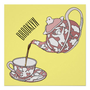 Afbeelding van de cartoon van de teacup-set perfect poster