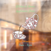 Afbeelding van de cartoon van de teacup-set raamsticker (Vel 2)