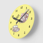 Afbeelding van de cartoon van de teacup-set ronde klok (Hoek)