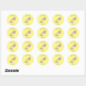 Afbeelding van de cartoon van de teacup-set ronde sticker (Vel)