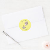 Afbeelding van de cartoon van de teacup-set ronde sticker (Envelop)