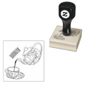 Afbeelding van de cartoon van de teacup-set rubberstempel (Gestempeld)