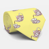 Afbeelding van de cartoon van de teacup-set stropdas (Opgerold)