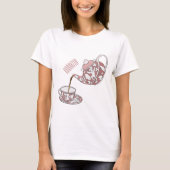 Afbeelding van de cartoon van de teacup-set t-shirt (Voorkant)