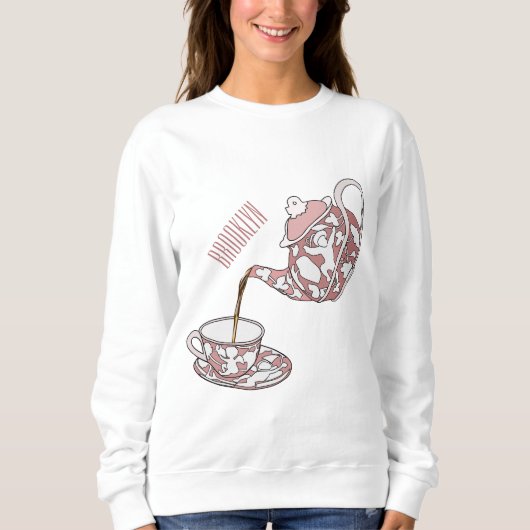 Afbeelding van de cartoon van de teacup-set trui (Voorkant)