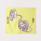 Afbeelding van de cartoon van de teacup-set wandkleed (Voorkant (horizontaal))