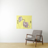 Afbeelding van de cartoon van de teacup-set wandkleed (In Situ (horizontaal))