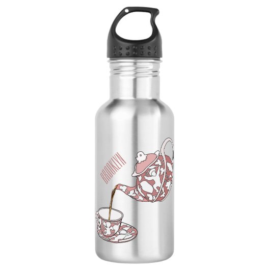 Afbeelding van de cartoon van de teacup-set waterfles (Voorkant)