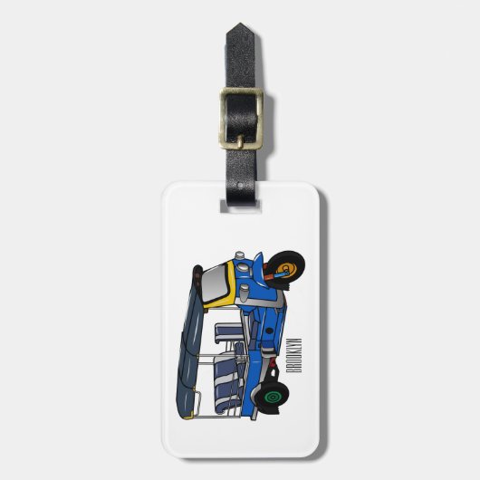 Afbeelding van de cartoon van de trok bagagelabel (Voorkant verticaal)