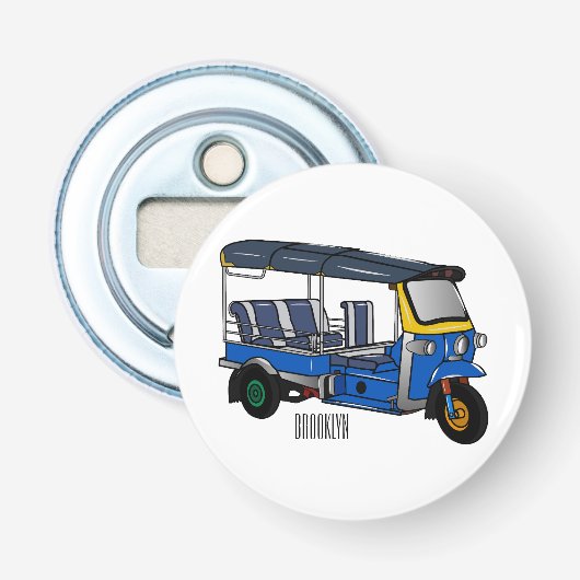 Afbeelding van de cartoon van de trok button flesopener (Voorkant)