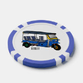Afbeelding van de cartoon van de trok poker chips (Enkel)