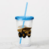Afbeelding van de cartoon van de vrachtwagen acryl drinkbeker (Achterkant)