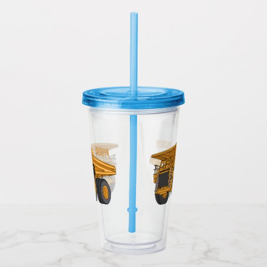 Afbeelding van de cartoon van de vrachtwagen acryl drinkbeker (Rechts)