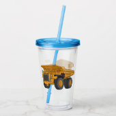Afbeelding van de cartoon van de vrachtwagen acryl drinkbeker (Achterkant)