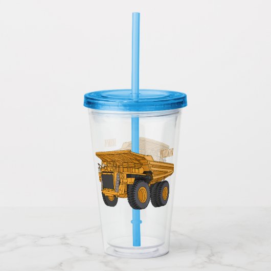 Afbeelding van de cartoon van de vrachtwagen acryl drinkbeker (Voorkant)