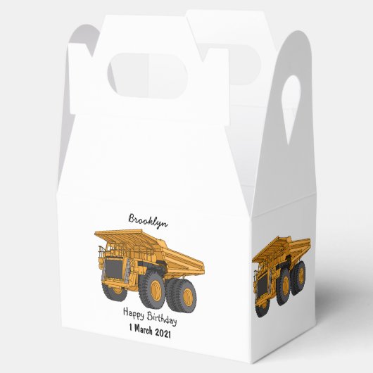 Afbeelding van de cartoon van de vrachtwagen bedankdoosjes (Geopend)