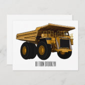 Afbeelding van de cartoon van de vrachtwagen briefkaart (Voorkant / Achterkant)