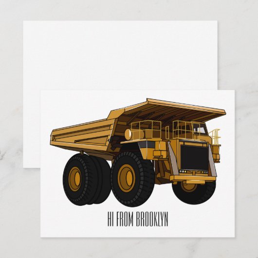 Afbeelding van de cartoon van de vrachtwagen briefkaart (Voorkant / Achterkant)