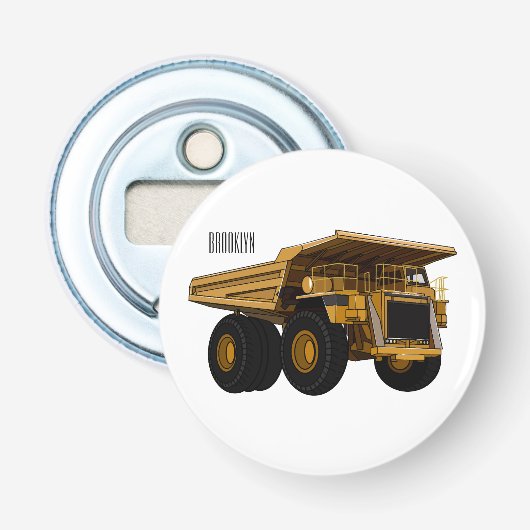 Afbeelding van de cartoon van de vrachtwagen button flesopener (Voorkant)