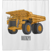 Afbeelding van de cartoon van de vrachtwagen douchegordijn (Voorkant)