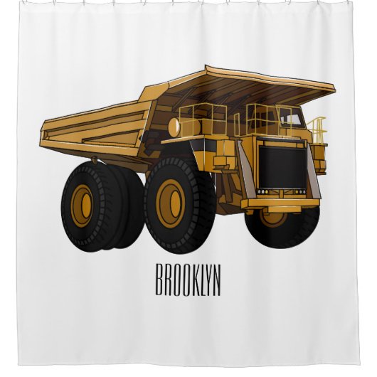 Afbeelding van de cartoon van de vrachtwagen douchegordijn (Voorkant)