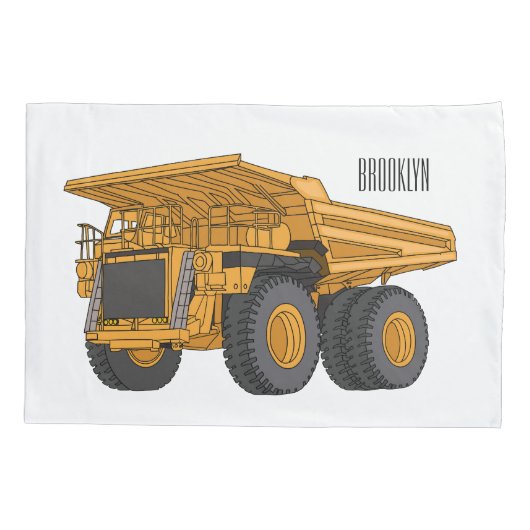 Afbeelding van de cartoon van de vrachtwagen kussensloop (Achterkant)