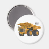 Afbeelding van de cartoon van de vrachtwagen magneet (Voorkant / Achterkant)